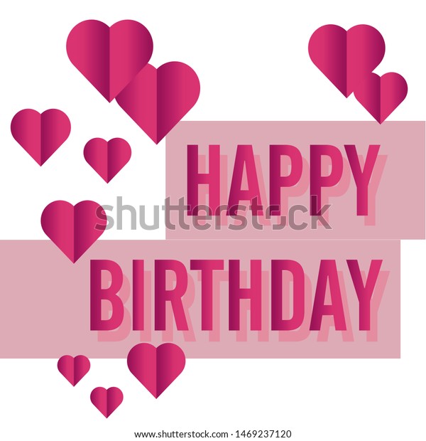 Happy Birthday Vector Design Contain Pink Stock Vector (Royalty Free