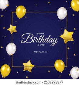 Happy Birthday Vector Design Featuring 'Happy Birthday to You' Text with Fun Elements Like Balloons, Gifts, and Confetti Decorations, Perfect for Birthday Celebration Greeting Cards and Invitations