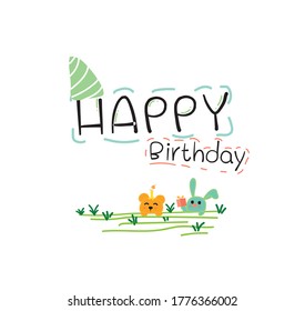 Happy Birthday vector design ,greeting card,on white background.