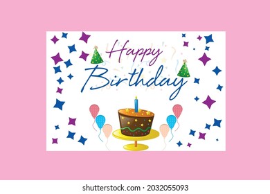 Happy Birthday vector design for greeting card template