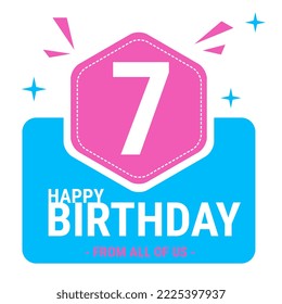 Happy Birthday vector design for greeting card, birthday card, invitation card. Composition of letters and numbers. Eps10 Vector illustration