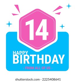 Happy Birthday vector design for greeting card, birthday card, invitation card. Composition of letters and numbers. Eps10 Vector illustration