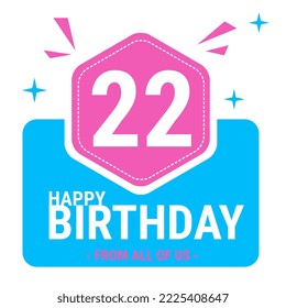 Feliz diseño vectorial de cumpleaños para tarjeta de felicitación, tarjeta de cumpleaños, tarjeta de invitación. Composición de letras y números. Ilustración del vector Eps10