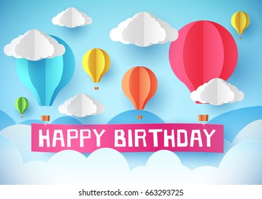 Happy Birthday vector design for greeting cards and poster with balloons. Design template for birthday celebration.