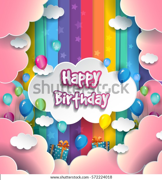 Happy Birthday Vector Design Greeting Cards Stock Vector (Royalty Free ...