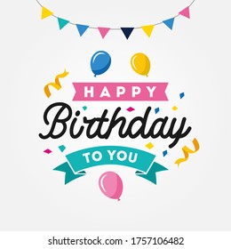 Happy Birthday Vector Design Illustration Stock Vector (Royalty Free ...