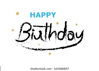 happy birthday vector design, like black dust on white paper