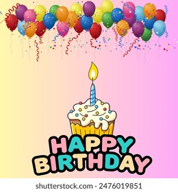 Happy birthday vector design for social media post and wishes someone birthday. 