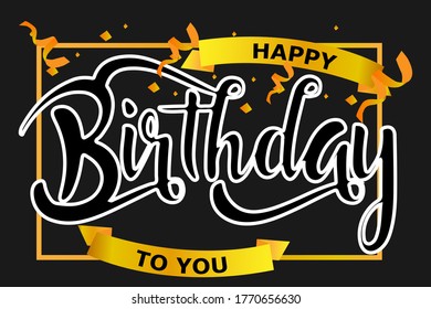 Happy birthday vector design text style