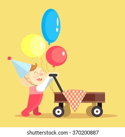 Happy Birthday. Vector flat illustration