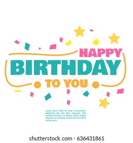 Happy Birthday Typographic Vector Design Greeting Stock Vector (Royalty ...