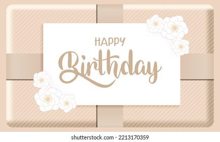Happy birthday vector with gift box background