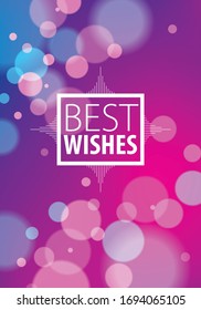 Happy Birthday vector greeting card. Includes lettering composition placed over colorful blurred lights abstract background. A4 format with CMYK colors acceptable for print.