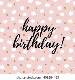 Happy birthday vector greeting card. Vector calligraphy art.