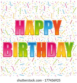 Happy birthday. Vector greetings card.