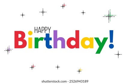 Feliz cumpleaños, Plantilla de tarjeta de felicitaciones de Vector, Plantilla de decoración de fiesta para niños, mejores deseos de jubileo