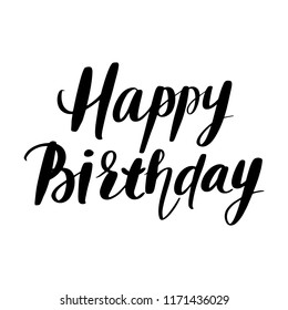 Happy Birthday Vector Hand Drawn Lettering Stock Vector (Royalty Free ...