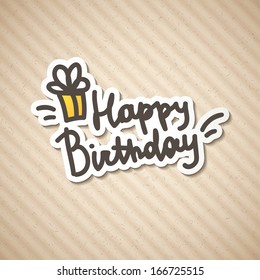 happy birthday, vector handwritten text
