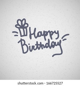 happy birthday, vector handwritten text