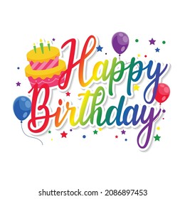 happy Birthday in vector illustration