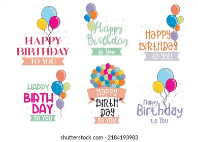 Happy birthday. Vector illustration of colorful balloons. Perfect for birthday party and other celebration design illustrations