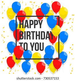 Happy Birthday Vector Illustration Colorful Flat Stock Vector (Royalty ...