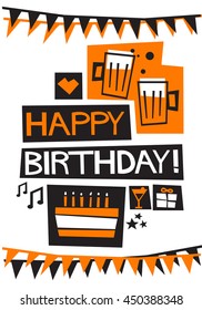 HAPPY BIRTHDAY (Vector Illustration in Flat Style Poster Design)