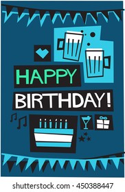 HAPPY BIRTHDAY (Vector Illustration in Flat Style Poster Design)