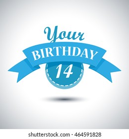 Happy birthday,  Vector illustration in flat style isolated from the background