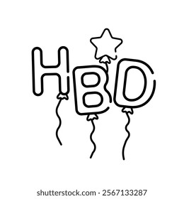 happy birthday vector illustration icon. hbd balloons icon