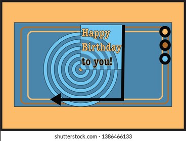 Happy Birthday vector image retro colours