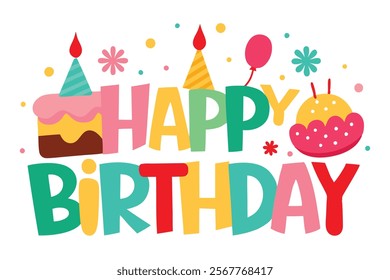 Happy Birthday Vector Image – Vibrant and Festive Designs.happy birthday vector images perfect for invitations, greeting cards, and celebration designs.