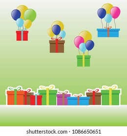 Happy birthday vector invitation party card template design poster and balloon illustration emblem isolated

