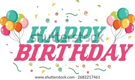 Happy Birthday. Happy Birthday vector lettering design. Modern calligraphy. Vector stock illustration.