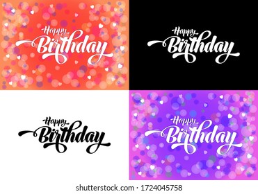 Happy birthday vector lettering for greeting card. Text modern calligraphic design for Birthday party festive gift celebration.