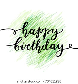 happy birthday, vector lettering, greeting card template