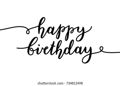 Happy Birthday Vector Lettering Greeting Card Stock Vector (Royalty ...