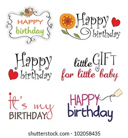 Happy Birthday vector Lettering Series