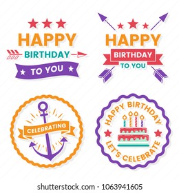 Happy Birthday Vector Logo for banner, poster, flyer