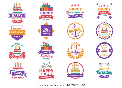 Happy Birthday Vector Logo for banner, poster, flyer