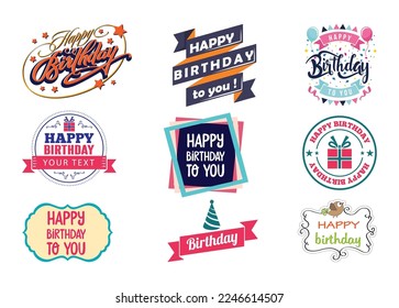 Happy birthday vector For Print, Happy birthday Clipart, Happy birthday vector Illustration