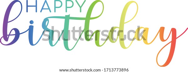 Happy Birthday Vector Rainbow Mixed Typography Stock Vector (Royalty ...