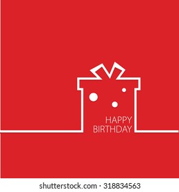 happy birthday vector in red color