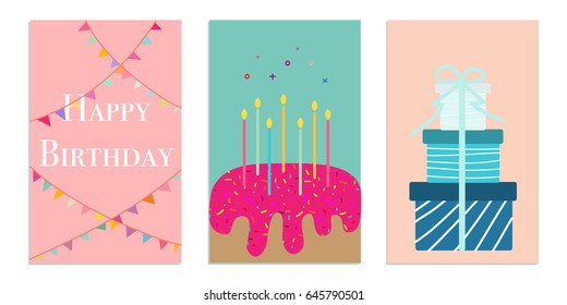 Happy Birthday Vector Set.