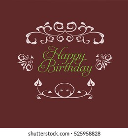 Happy birthday vector sign poster with vintage elements