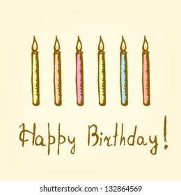 Happy Birthday, vector sketch background