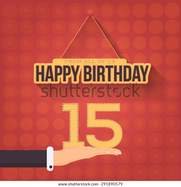 Happy Birthday Vector Template Announcement Celebration Stock Vector