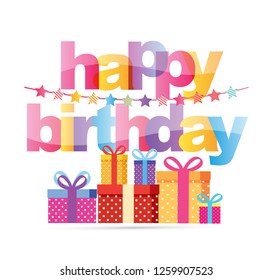 Happy birthday vector template banner - happy birthday card