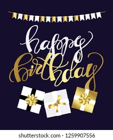 Happy birthday vector template banner - happy birthday card