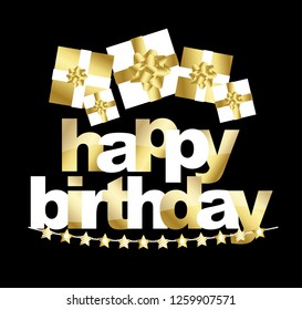 Happy birthday vector template banner - happy birthday card